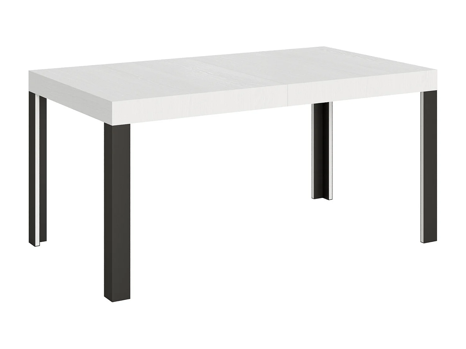 Mesa extensible 80x160/244 cm Linea Fresno Blanco estructura Antracita