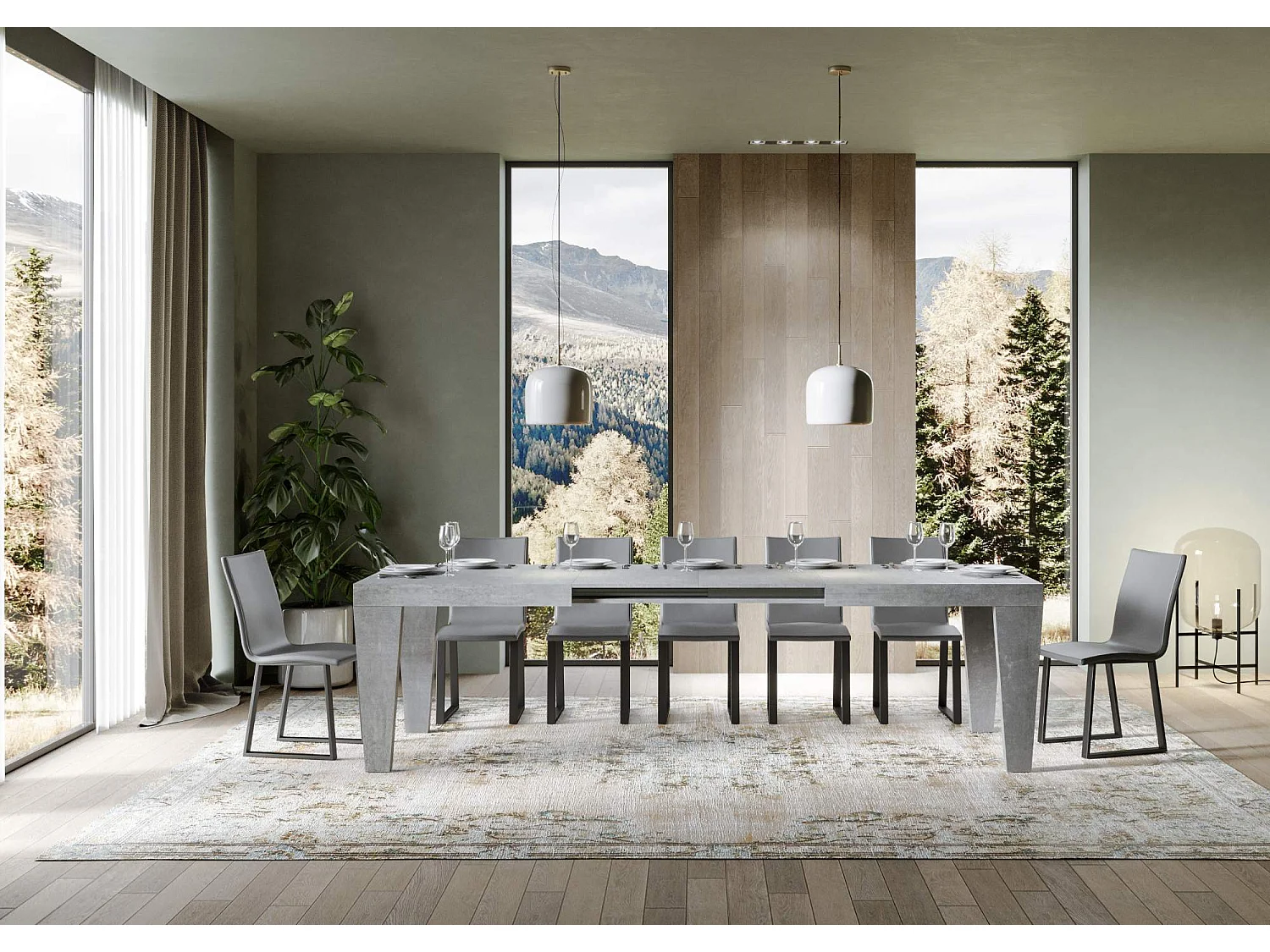 Udtræksbord 200/460x90 cm Spimbo beton