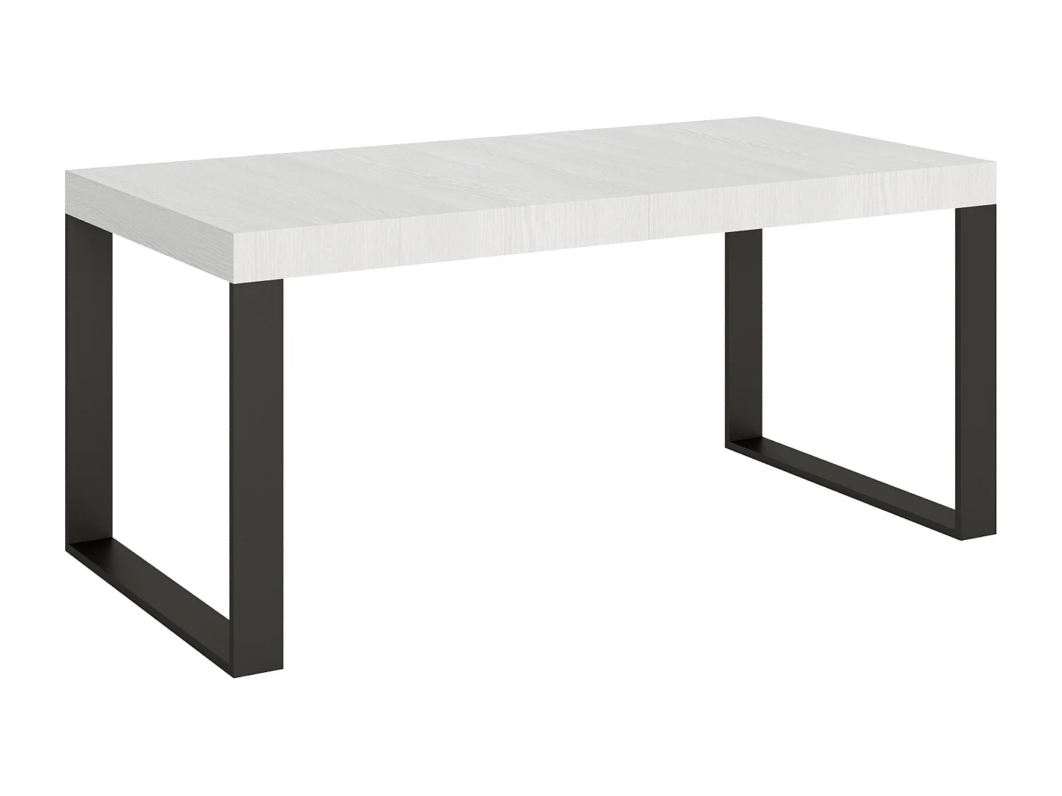 Udtræksbord 200/460x90 cm Tecno hvid ask med antracit ben
