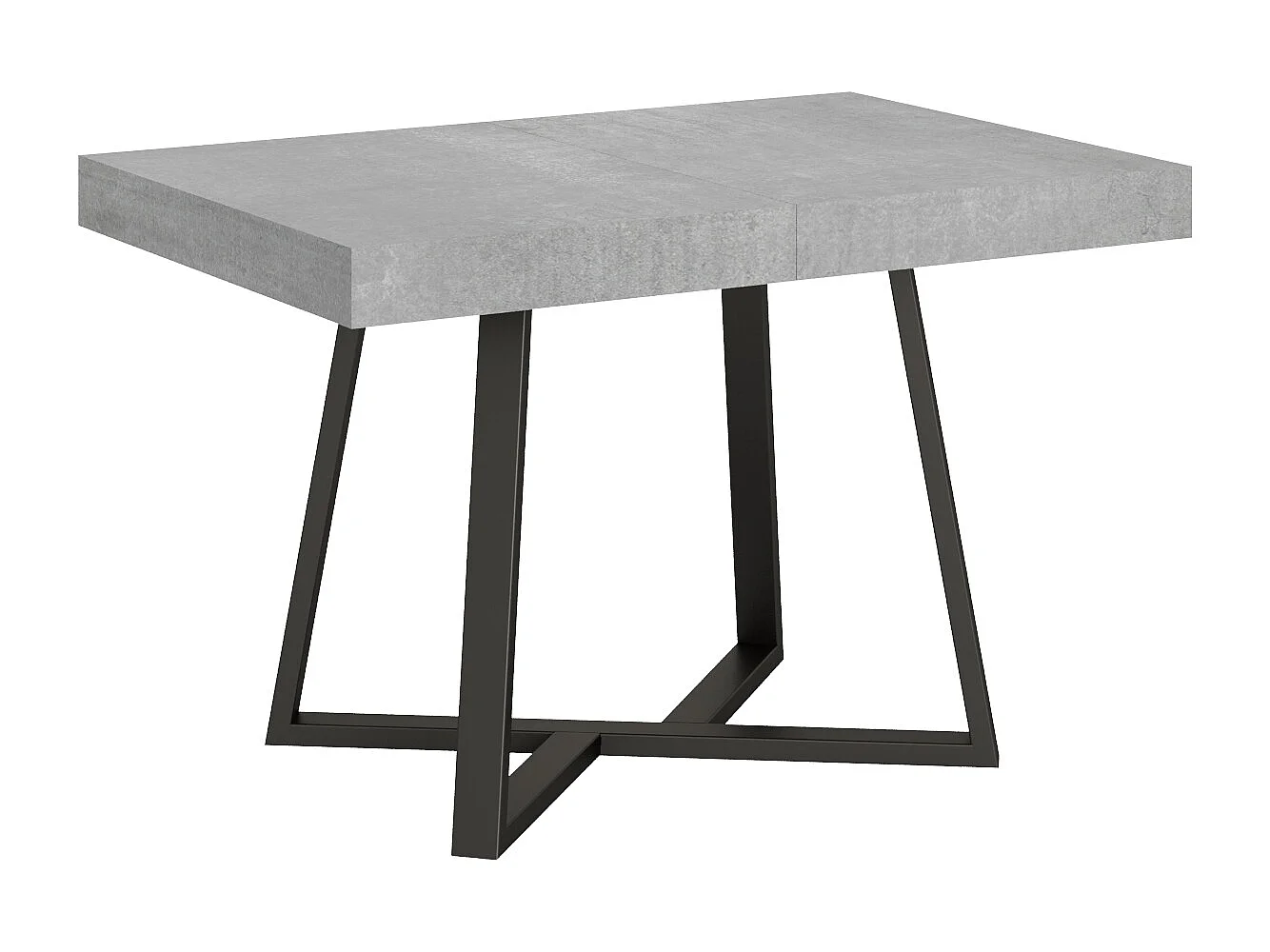 Uitschuifbare tafel 120/224x90 cm Zeplir cement met antraciete poten