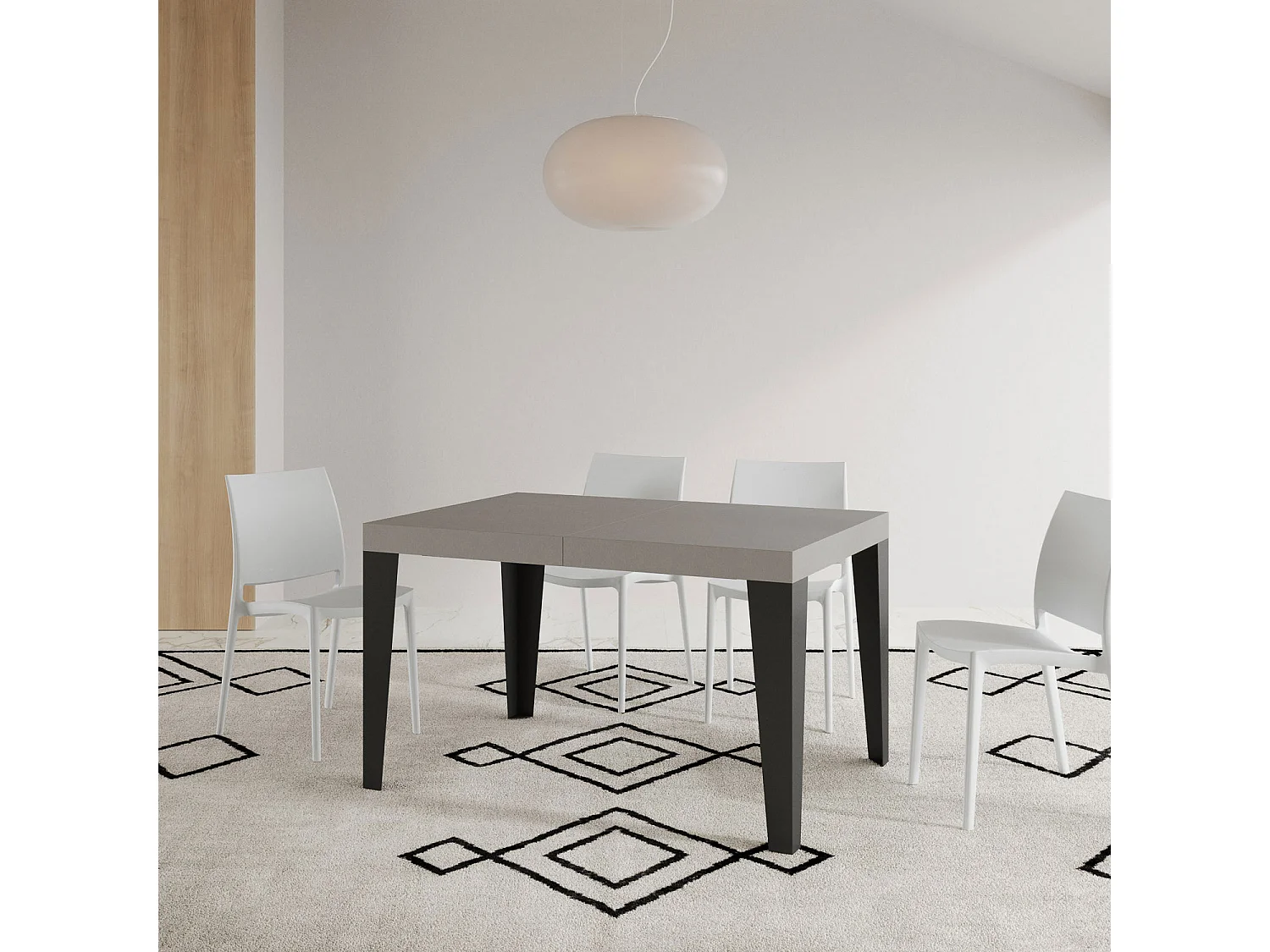 Ausziehtisch 160/244x80 cm Flame Cashmere Anthrazit Beine