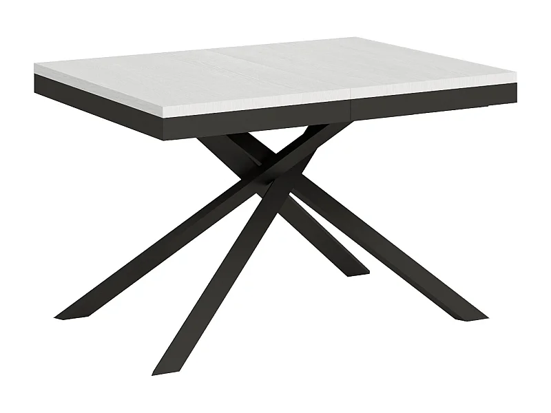 Table extensible 90x120/380 cm Karida Evolution frêne blanc cadre anthracite