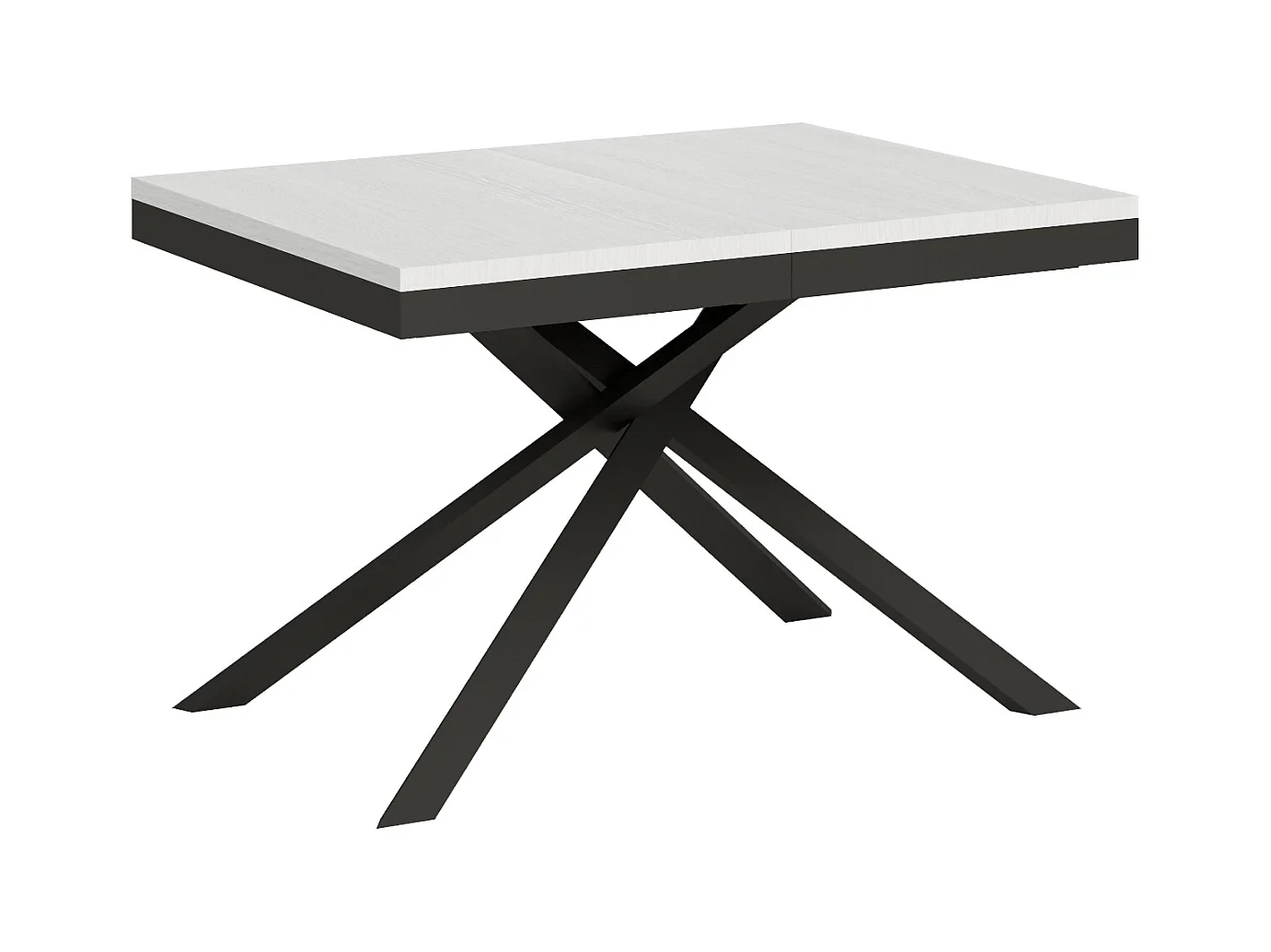 Table extensible 90x120/380 cm Karida Evolution frêne blanc cadre anthracite