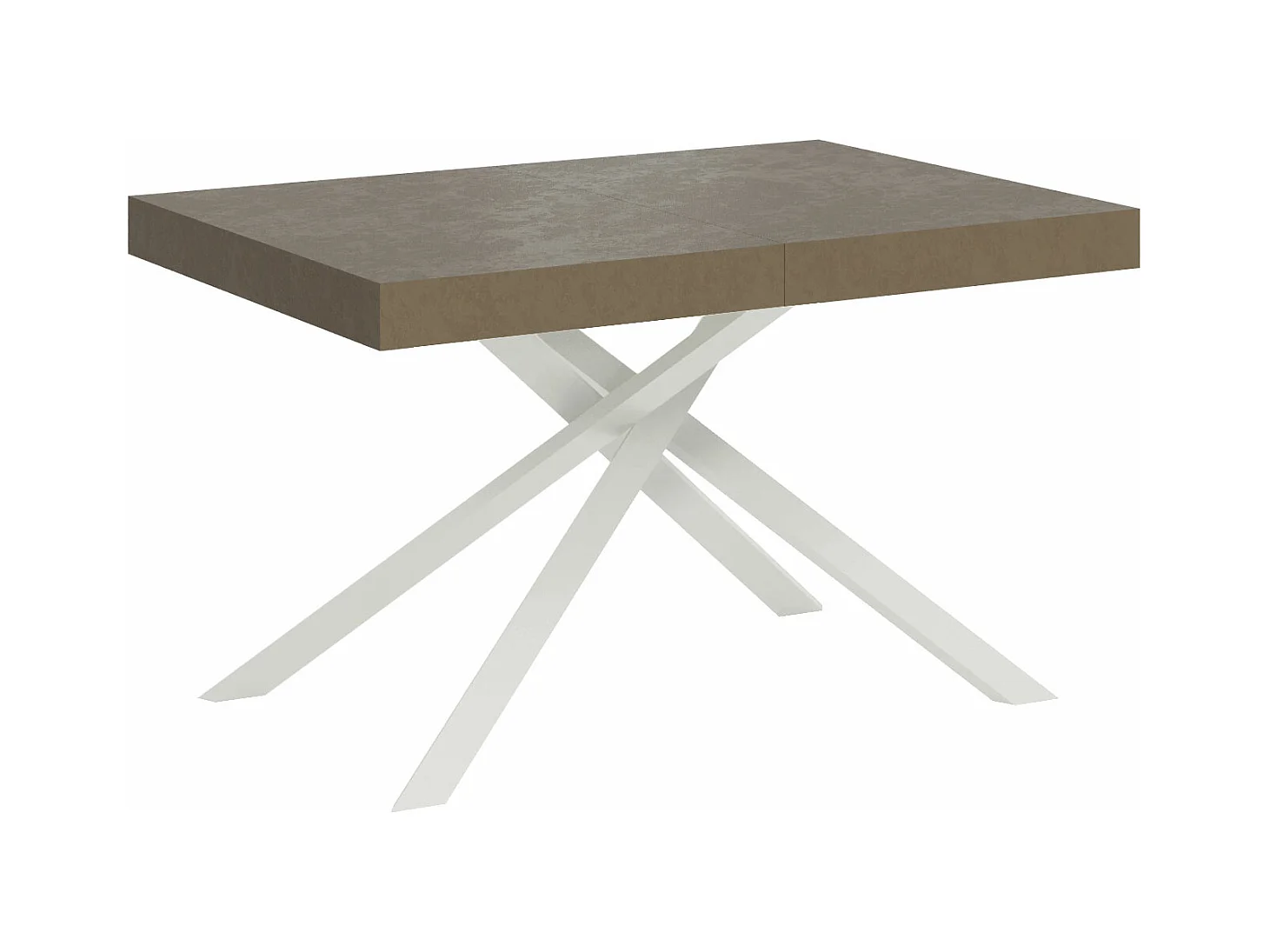 Table extensible 90x120/224 cm Karida taupe pieds blancs