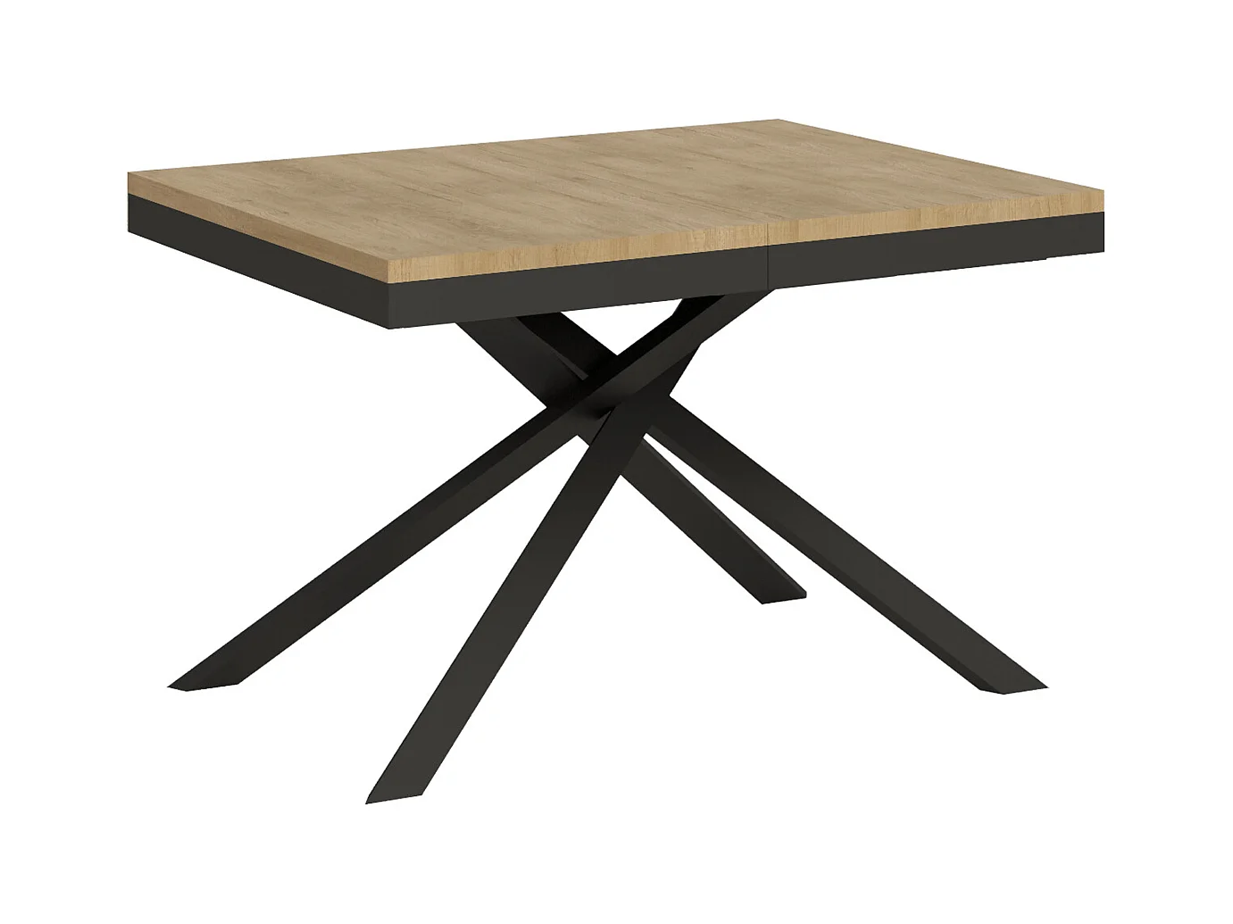 Uitschuifbare tafel 90x120/380 cm Karida Evolution natuur eiken frame antraciet