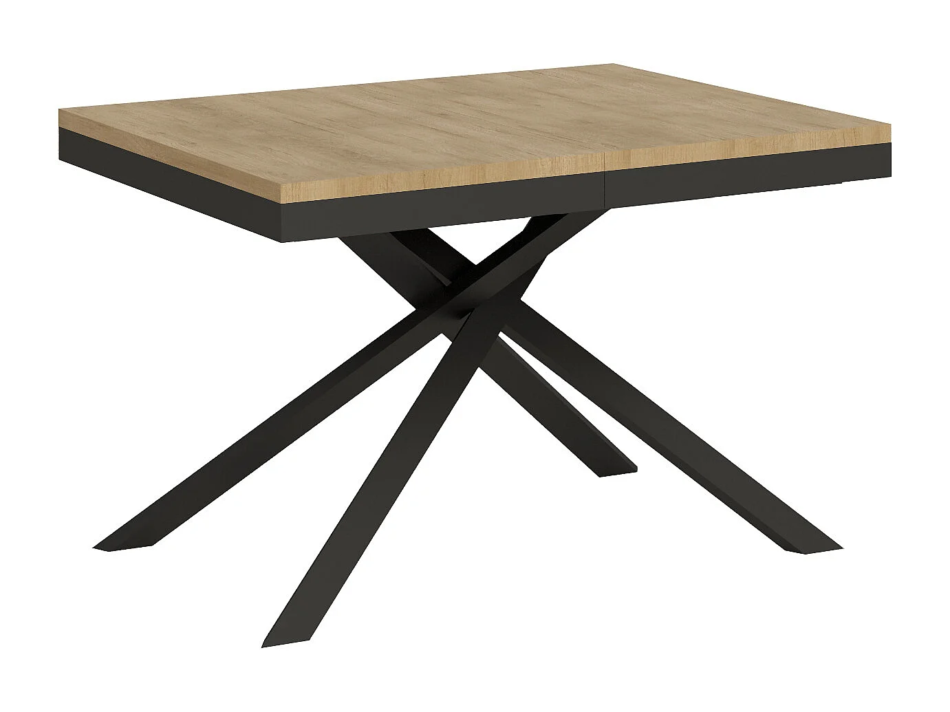 Table extensible 120/380x90 cm Karida Evolution chêne nature cadre et pieds anthracite