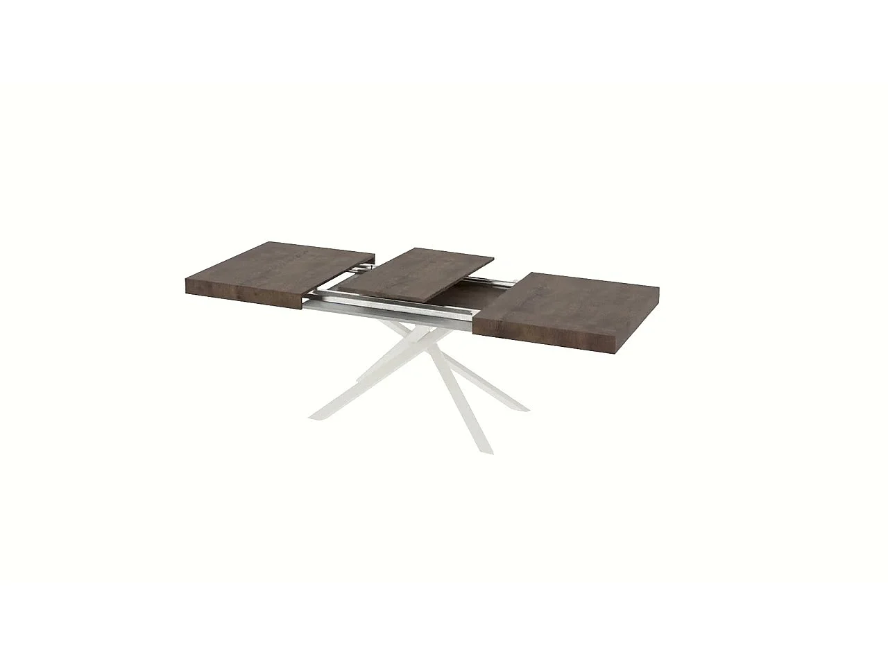Tavolo allungabile 160/244x80 cm Karida tortora gambe bianche