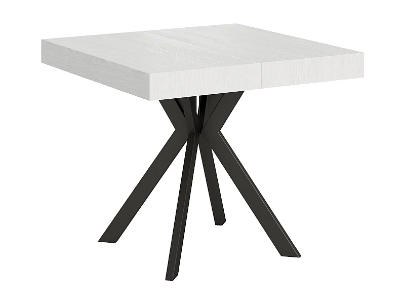 Uitschuifbare tafel 90x90/194 cm Dolcezza eiken wit frame antraciet