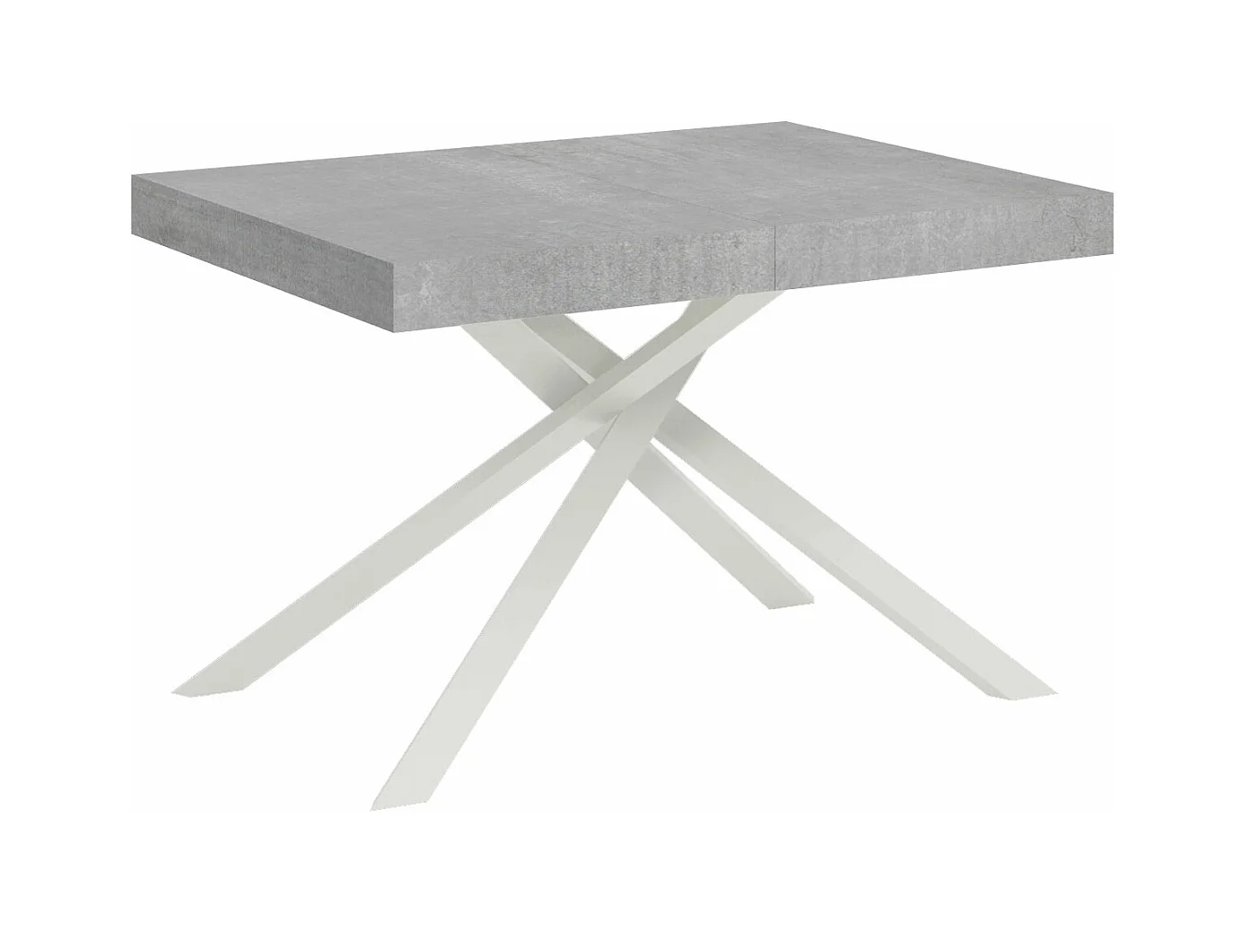 Uitschuifbare tafel 90x120/380 cm Karida cement frame wit