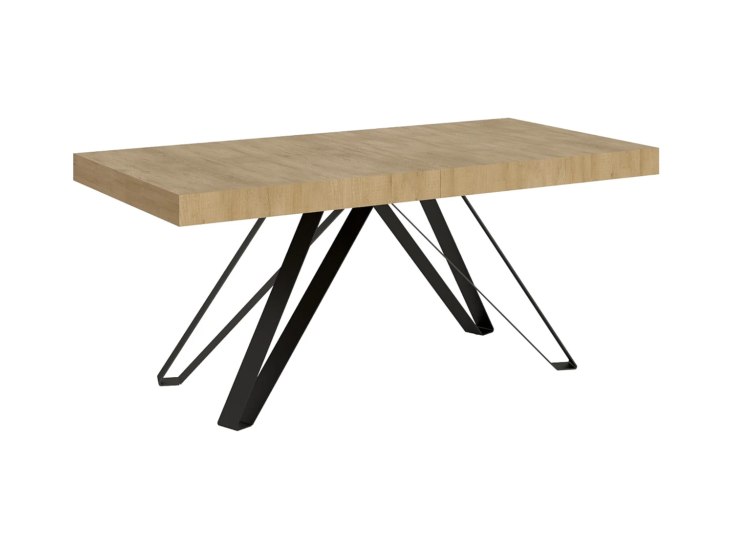 Uitschuifbare tafel 90x200/304 cm Terium natuur eiken frame antraciet