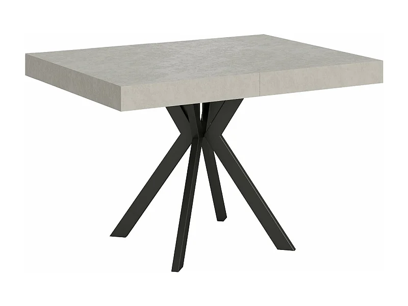 Table extensible 80x120/204 cm Dolcezza cachemire pieds anthracite