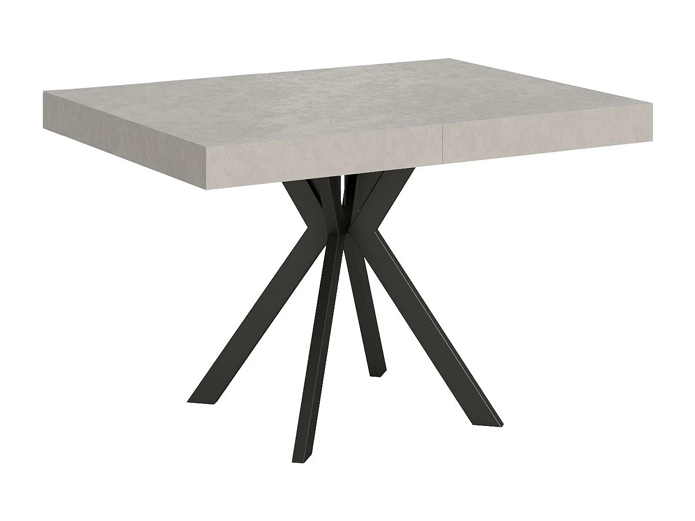 Table extensible 80x120/204 cm Dolcezza cachemire pieds anthracite