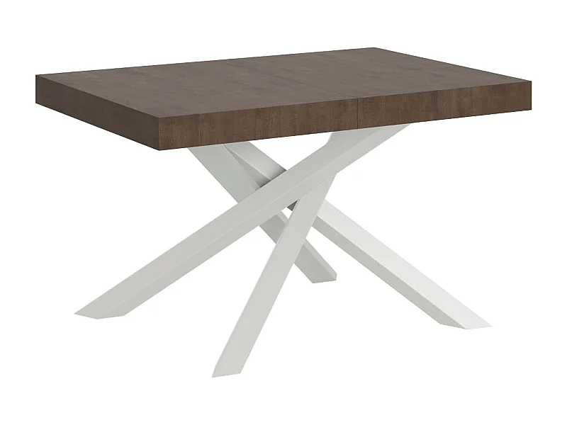 Uitschuifbare tafel 140/400x90 cm Volantis walnoot met wit poten
