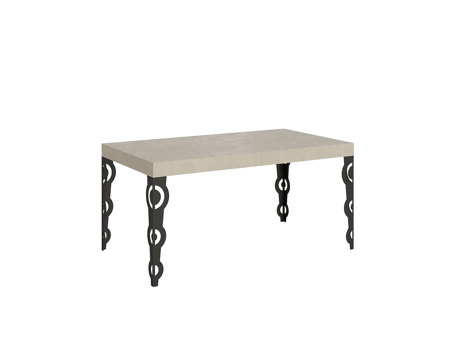 Karamay cashmere extendable table 160/244x80 cm with anthracite legs