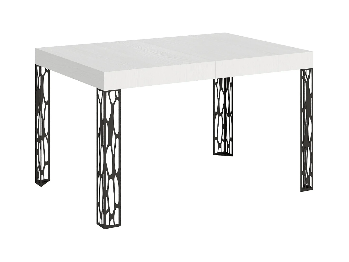 Table extensible 80x140/224 cm Ghibli Frêne Blanc cadre Anthracite