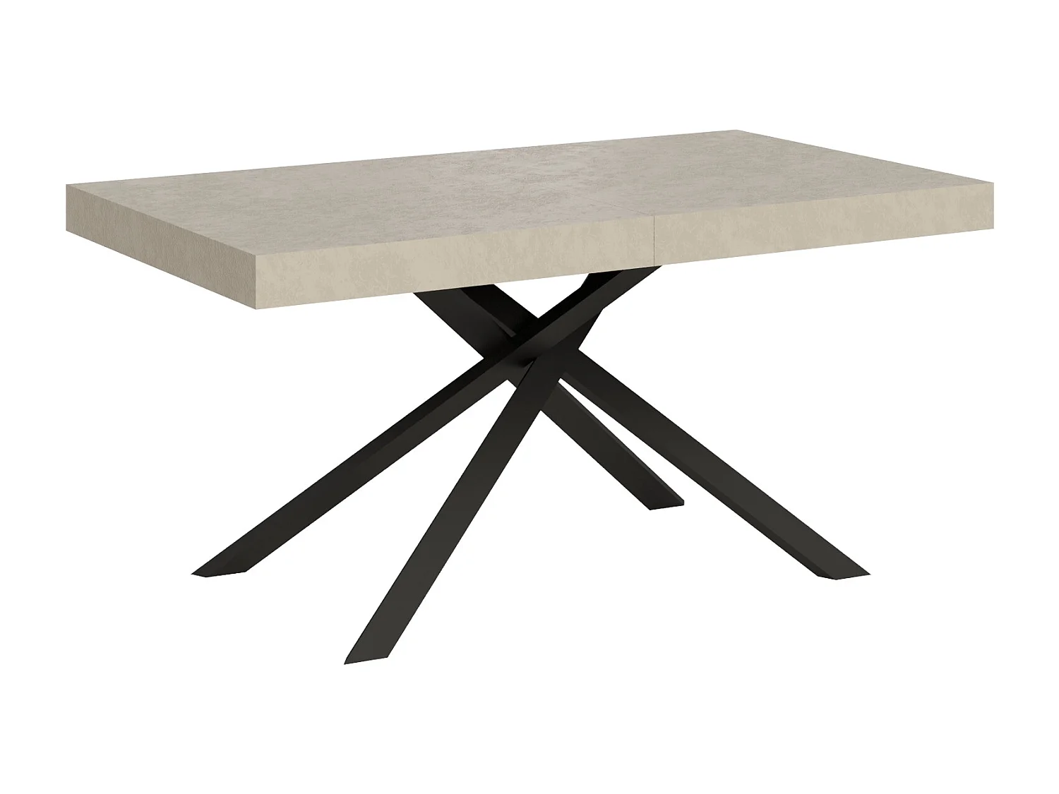 Table extensible 160/264x90 cm Karida cachemire pieds anthracite