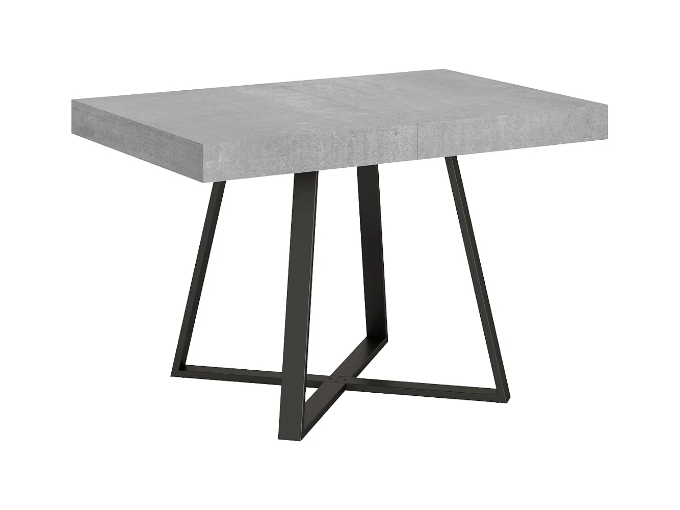 Table extensible 90x120/224 cm Abbraccio gris béton pieds anthracite