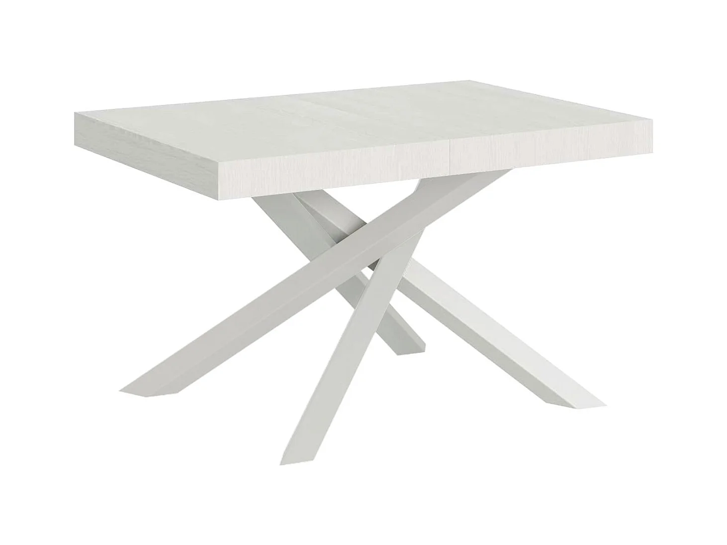 Table extensible 90x140/244 cm Volantis Frêne Blanc cadre blanc