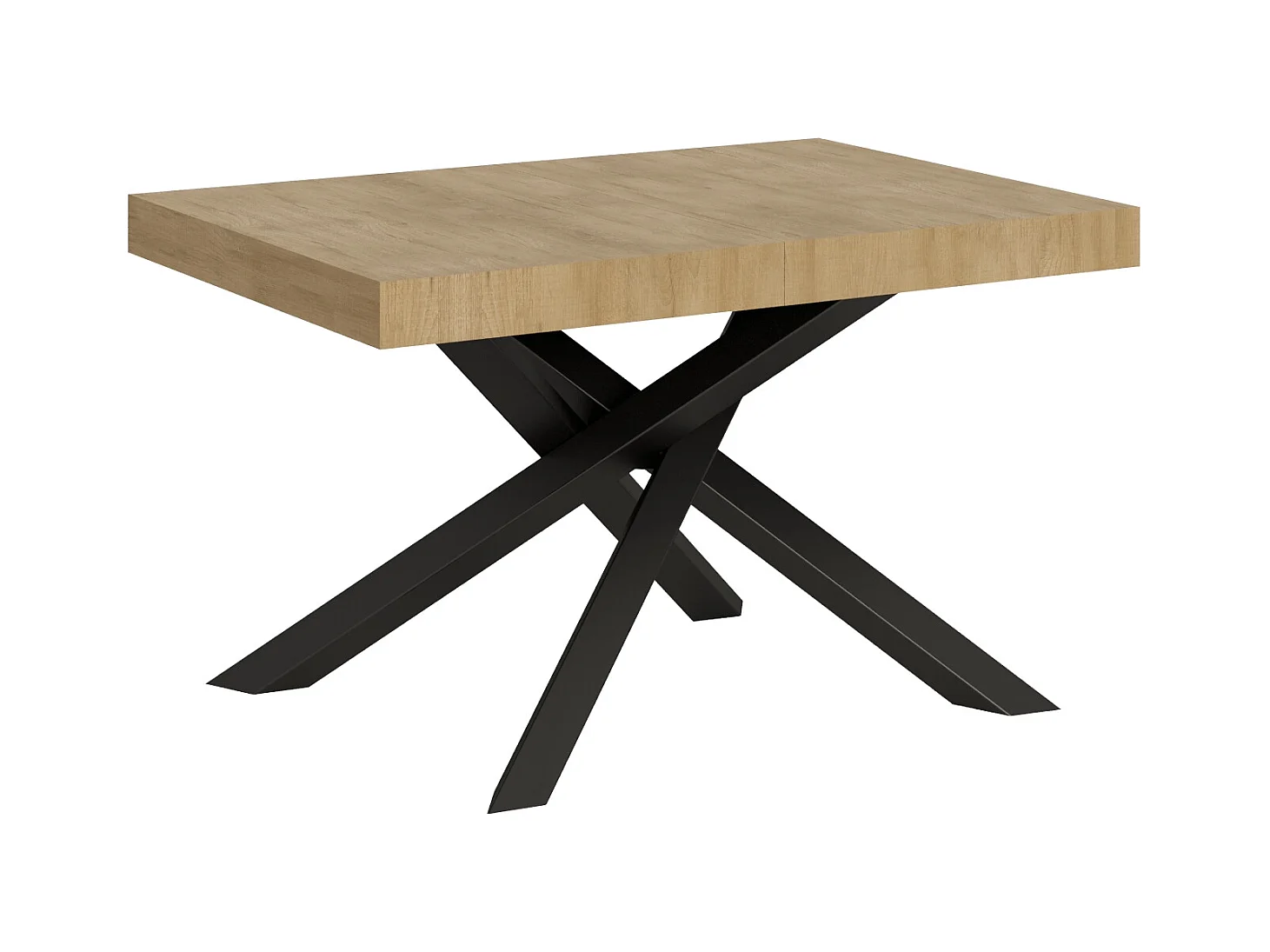 Volantis uitschuifbare tafel 140/400x90 cm natuurlijk eiken met antraciet poten