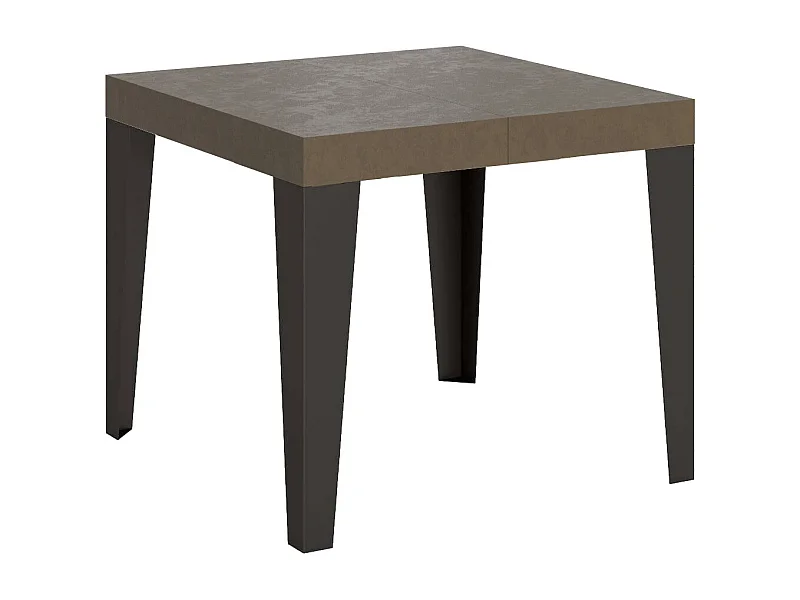 Table extensible 90/246x90 cm Flame taupe pieds anthracite
