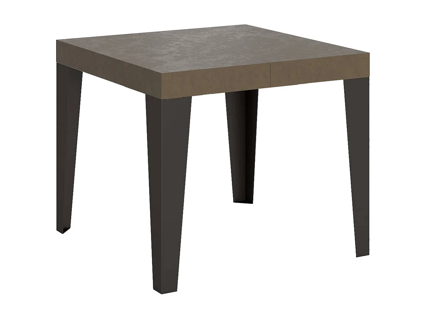 Table extensible 90/246x90 cm Flame taupe pieds anthracite