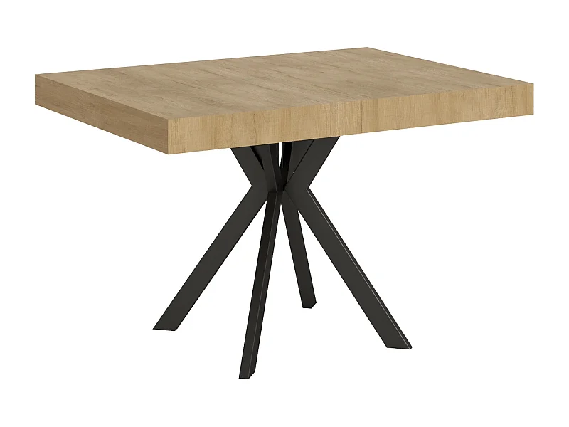 Uitschuifbare tafel 120/204x80 cm Dolcezza natuur eiken met antraciete poten