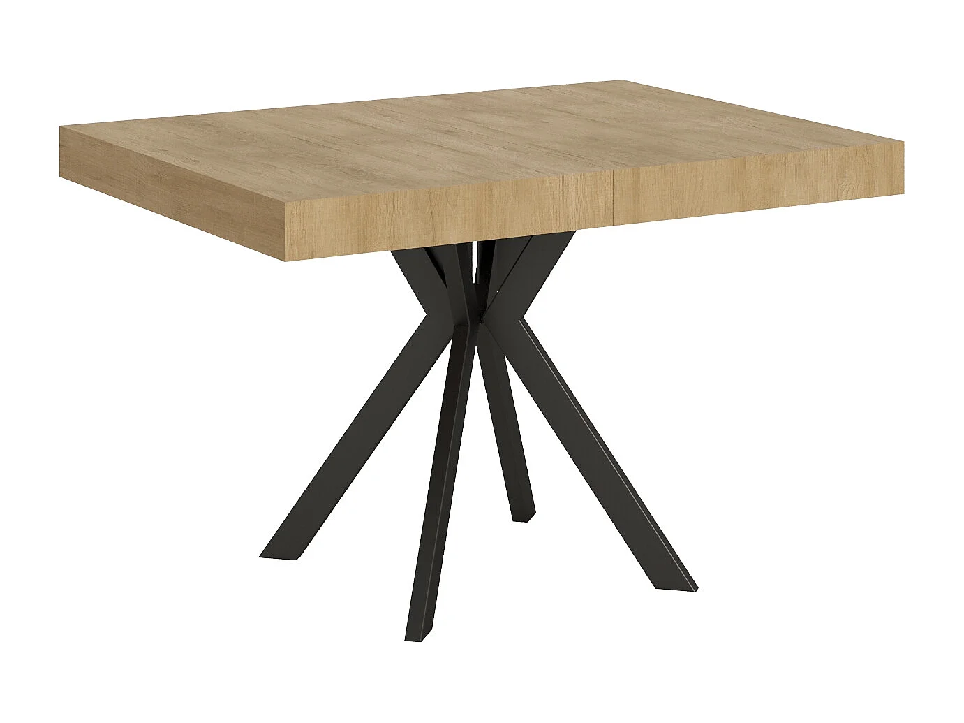 Ausziehtisch 120/204x80 cm Dolcezza Eiche Natur Tischbeine Anthrazit