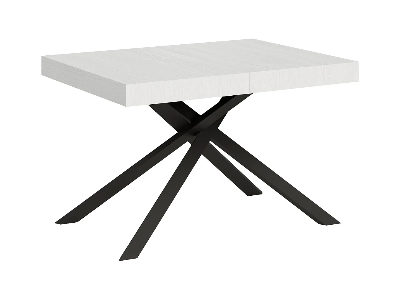 Uitschuifbare tafel 90x120/380 cm Karida eiken wit frame antraciet