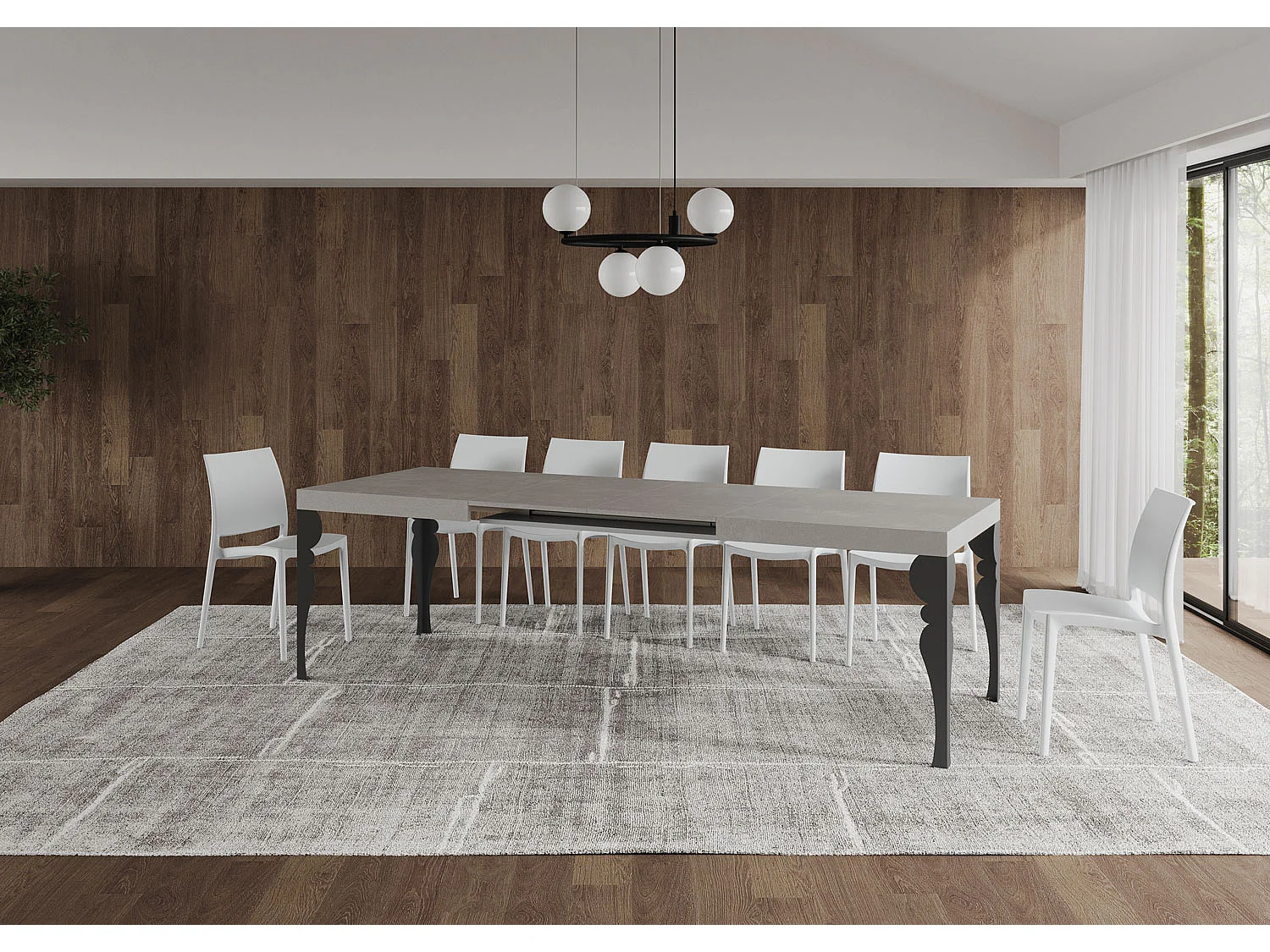 Stół rozkładany Paxon Cashmere 160/244x80 cm z nogami w kolorze antracytowym