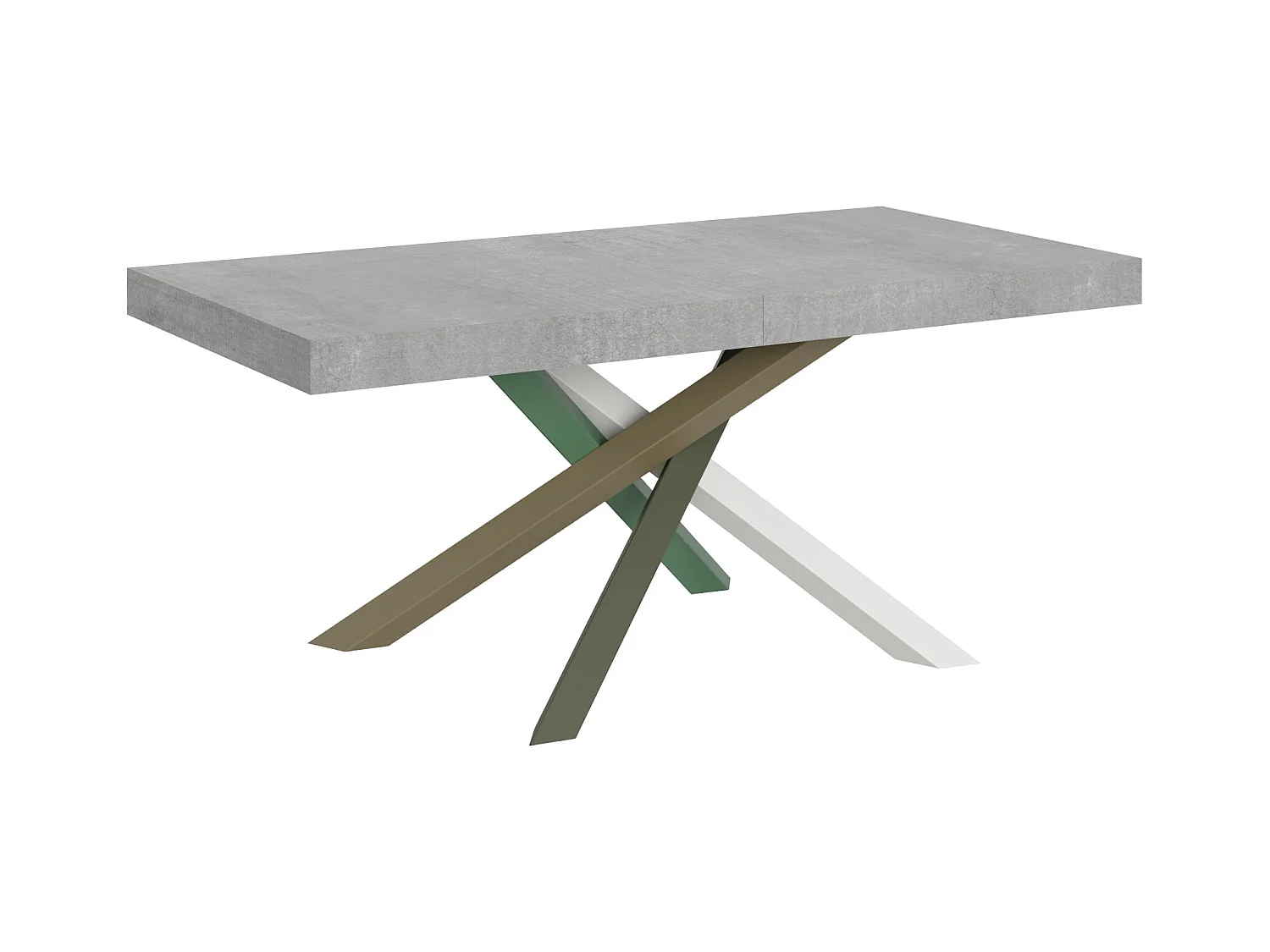 Table extensible 90x200/460 cm Volantis Gris Béton cadre 4/A