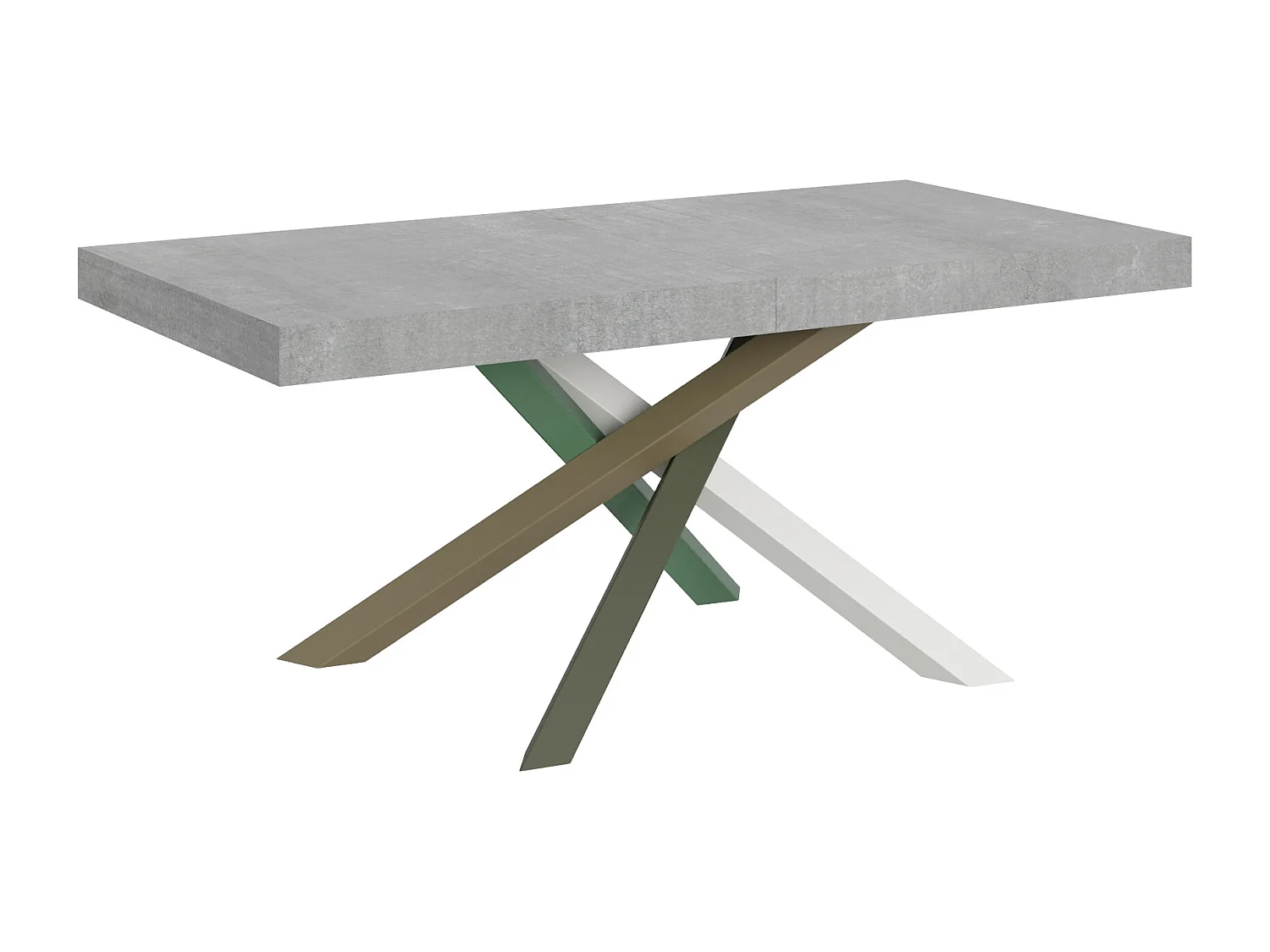 Udtræksbord 200/460x90 cm Volantis beton flerfarvede ben 4/A
