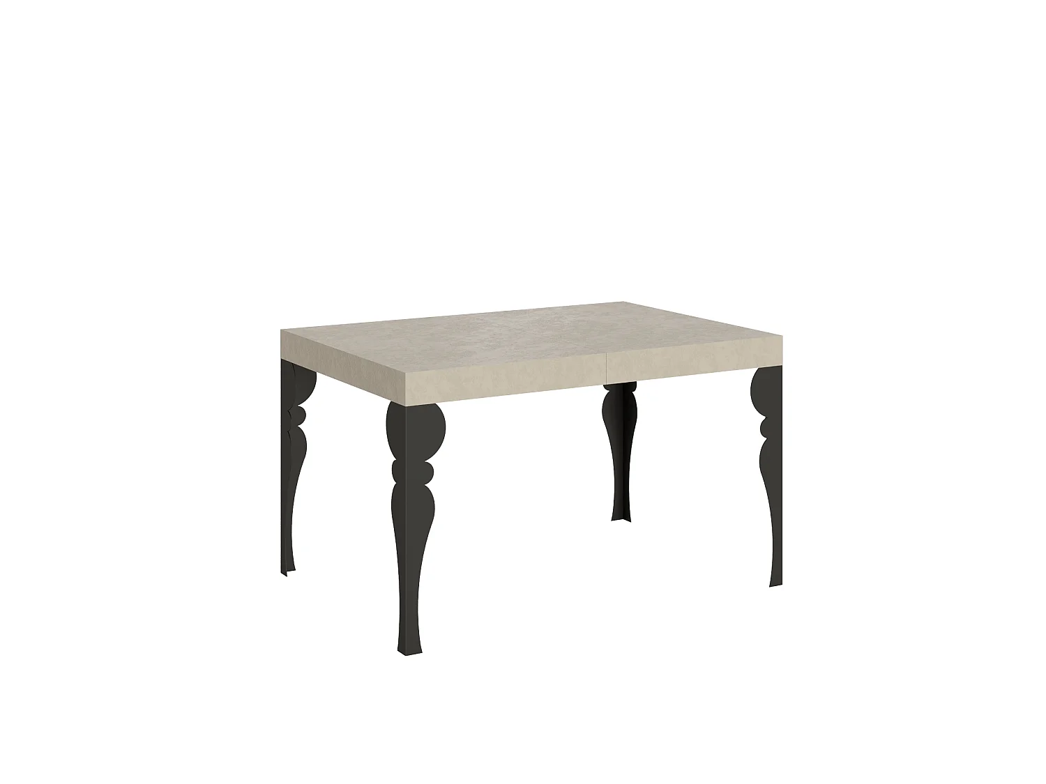 Uitschuifbare tafel 140/400x90 cm Paxon kasjmier met antraciete poten