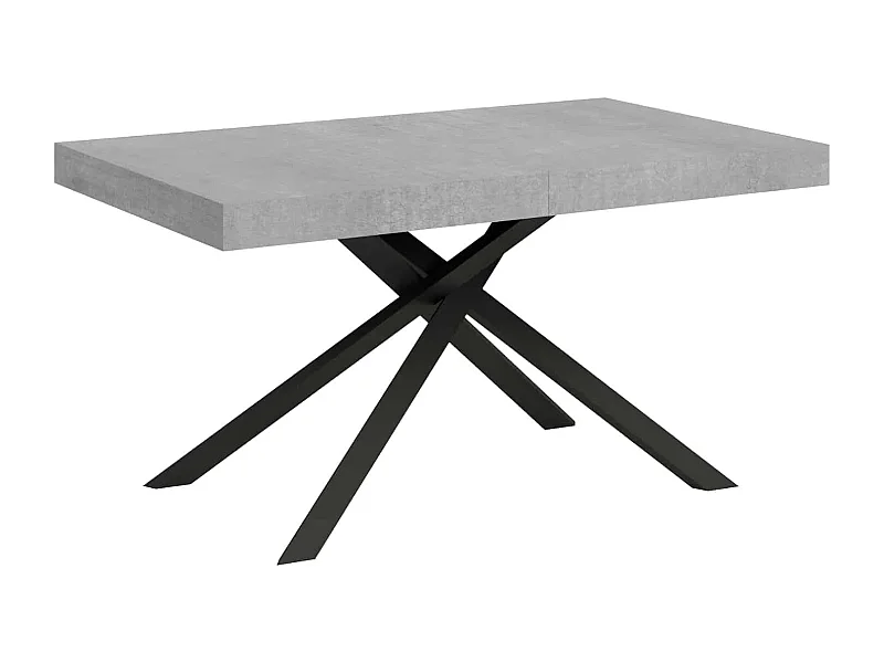 Stół rozkładany 140/224x80 cm Karida cementu nogi antracytowe