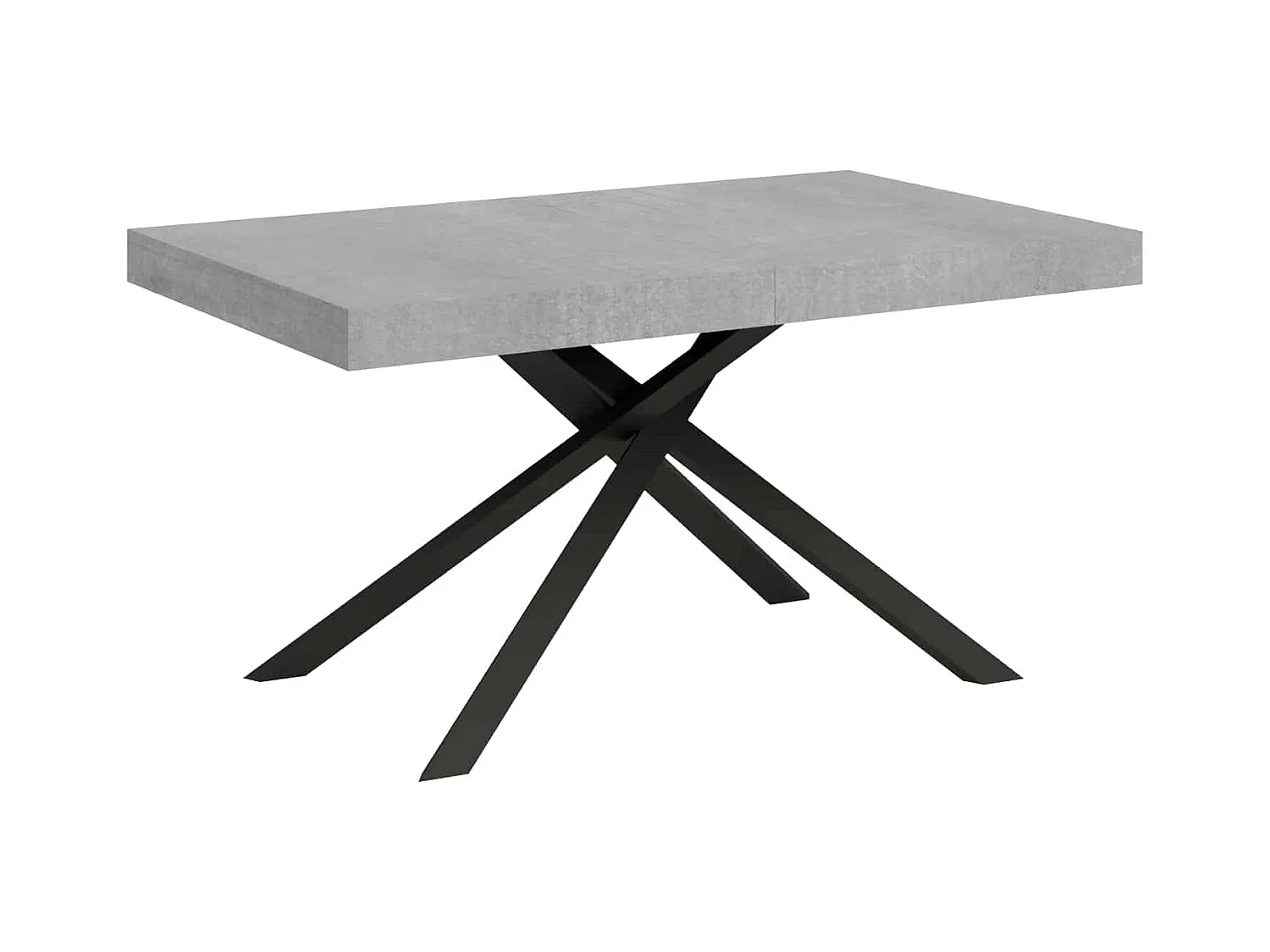 Table extensible 80x140/224 cm Karida gris béton pieds anthracite