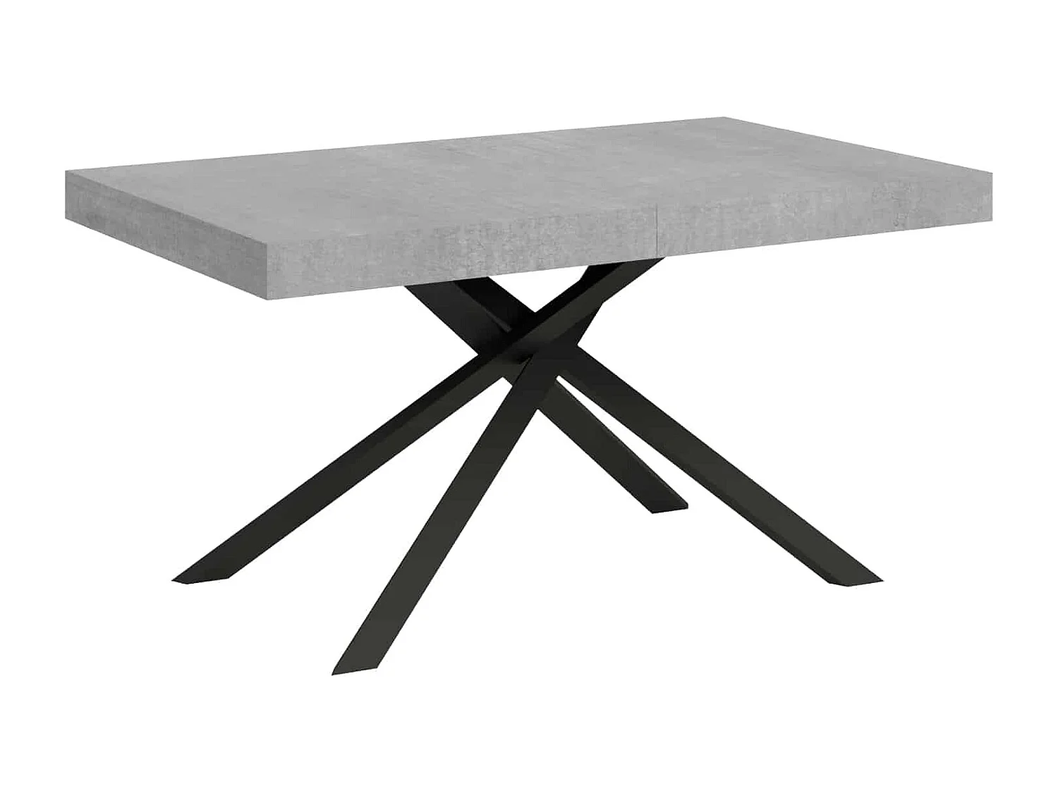 Mesa de jantar extensível 140/224x80 cm Karida cimento pernas antracite
