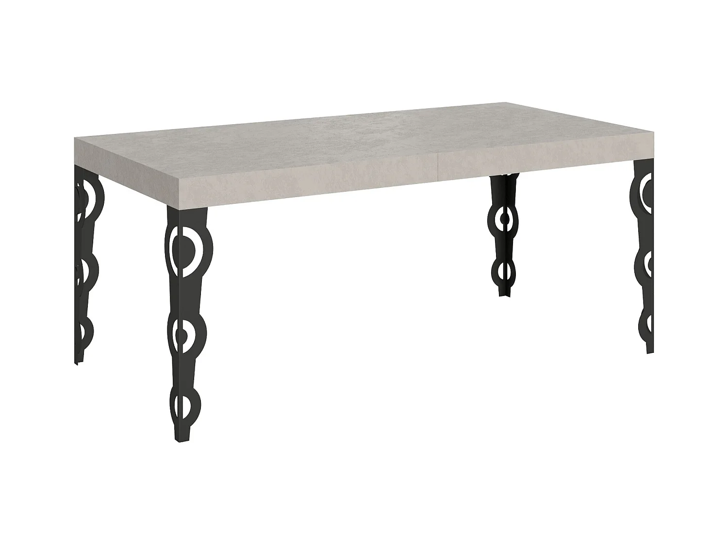 Karamay Kaschmir-Ausziehtisch 200/304x90 cm mit anthrazitfarbenen Beinen