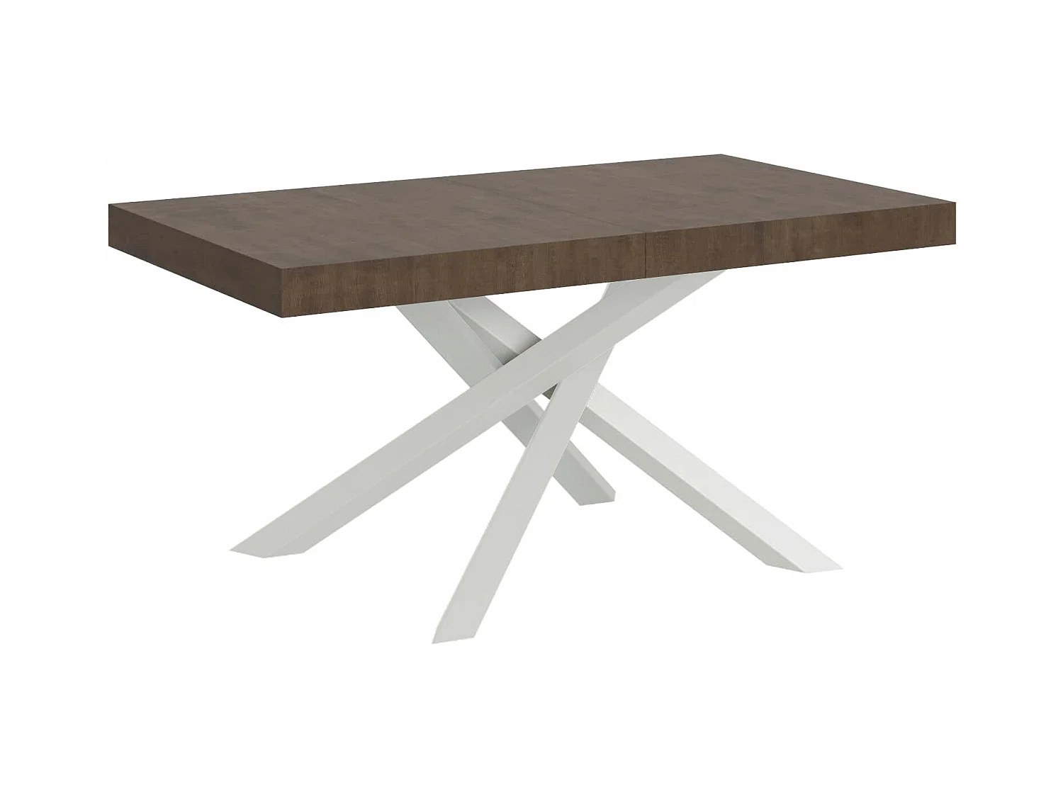 Table extensible 90x180/440 cm Volantis Noyer cadre blanc