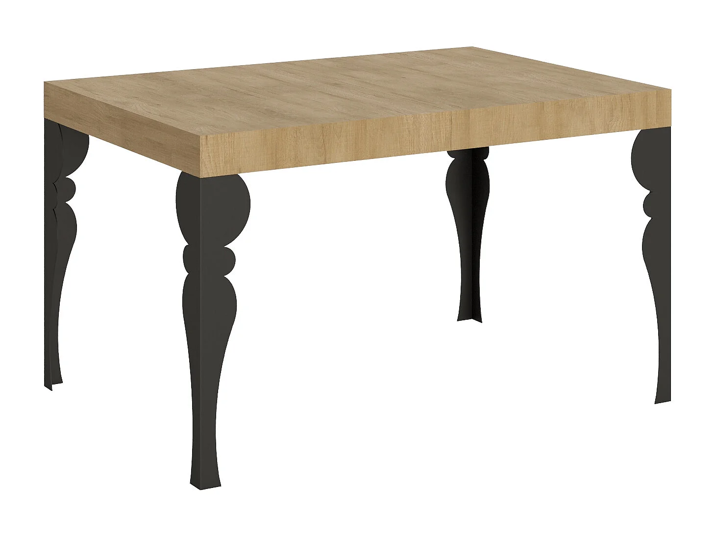 Uitschuifbare tafel 140/224x80cm Paxon natuur eiken met antraciete poten