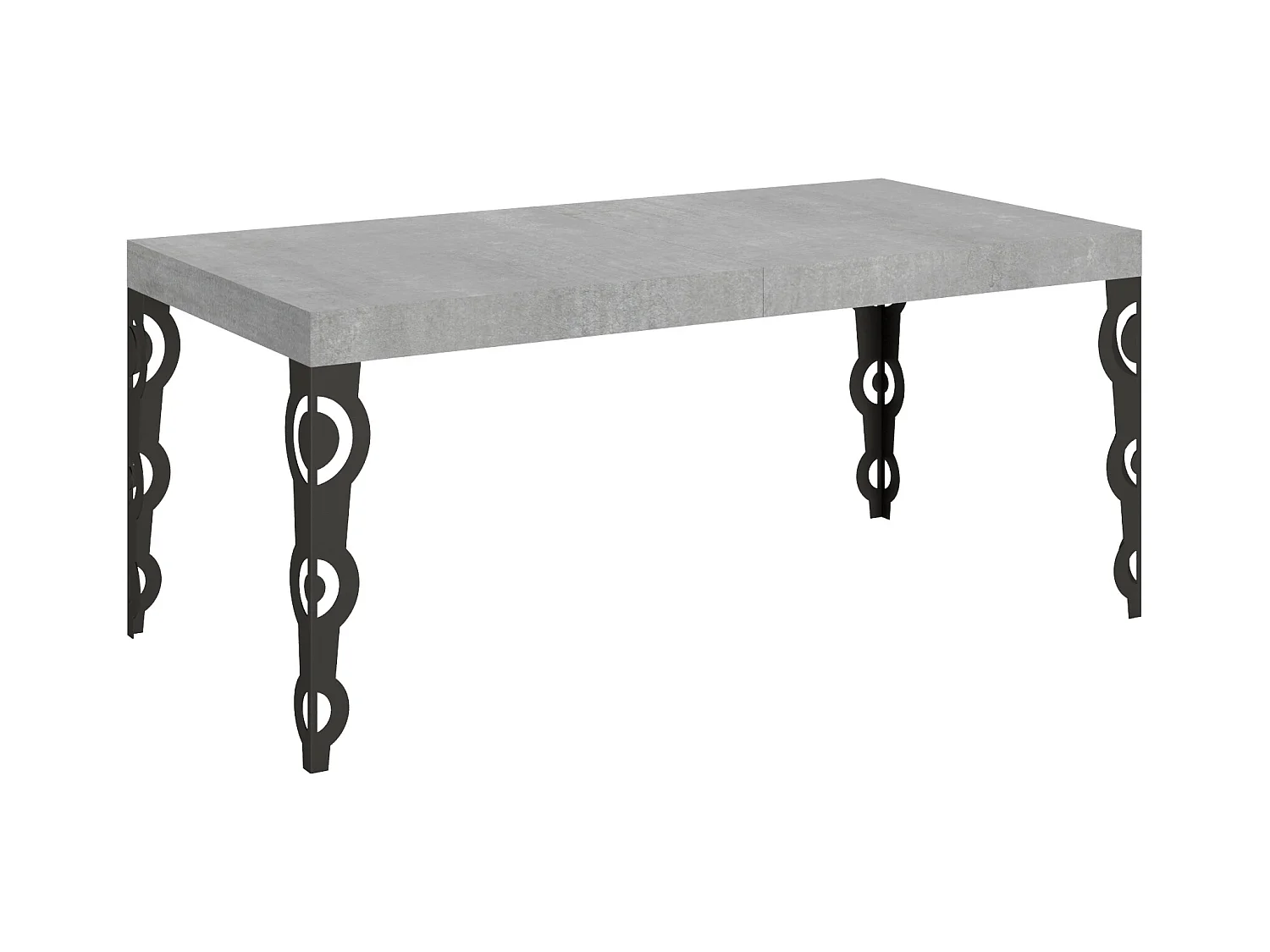 Karamay Ausziehtisch 200/304x90 cm Beton Anthrazit Beine