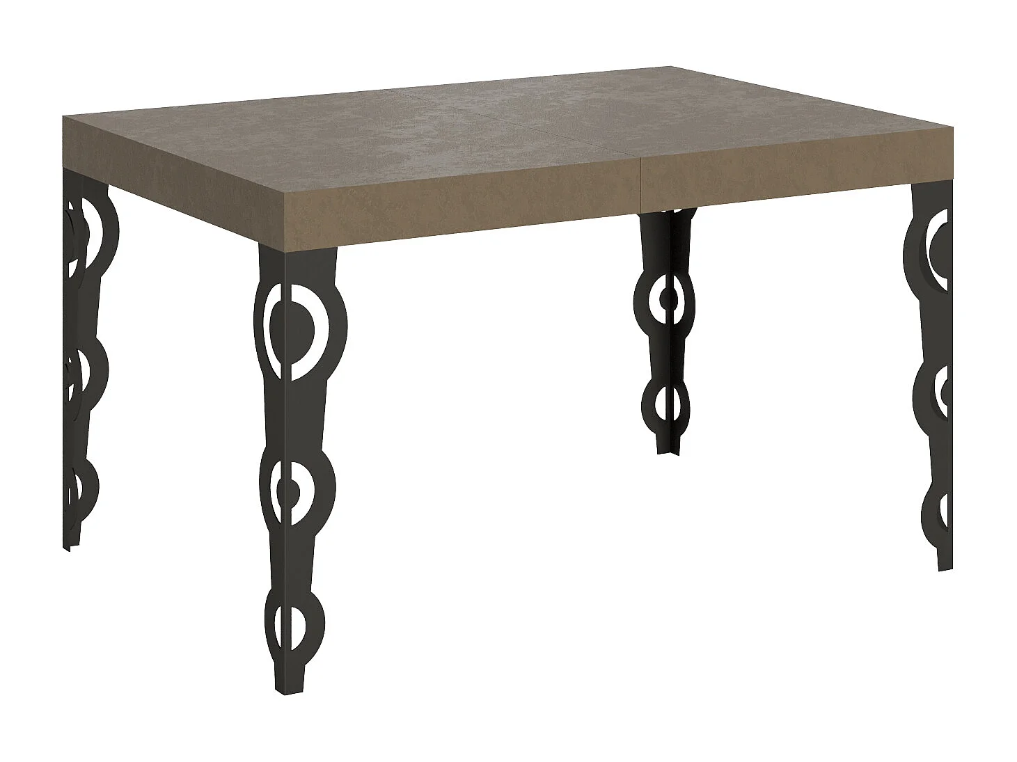 Table extensible 140/244x90 cm Karamay taupe pieds anthracite