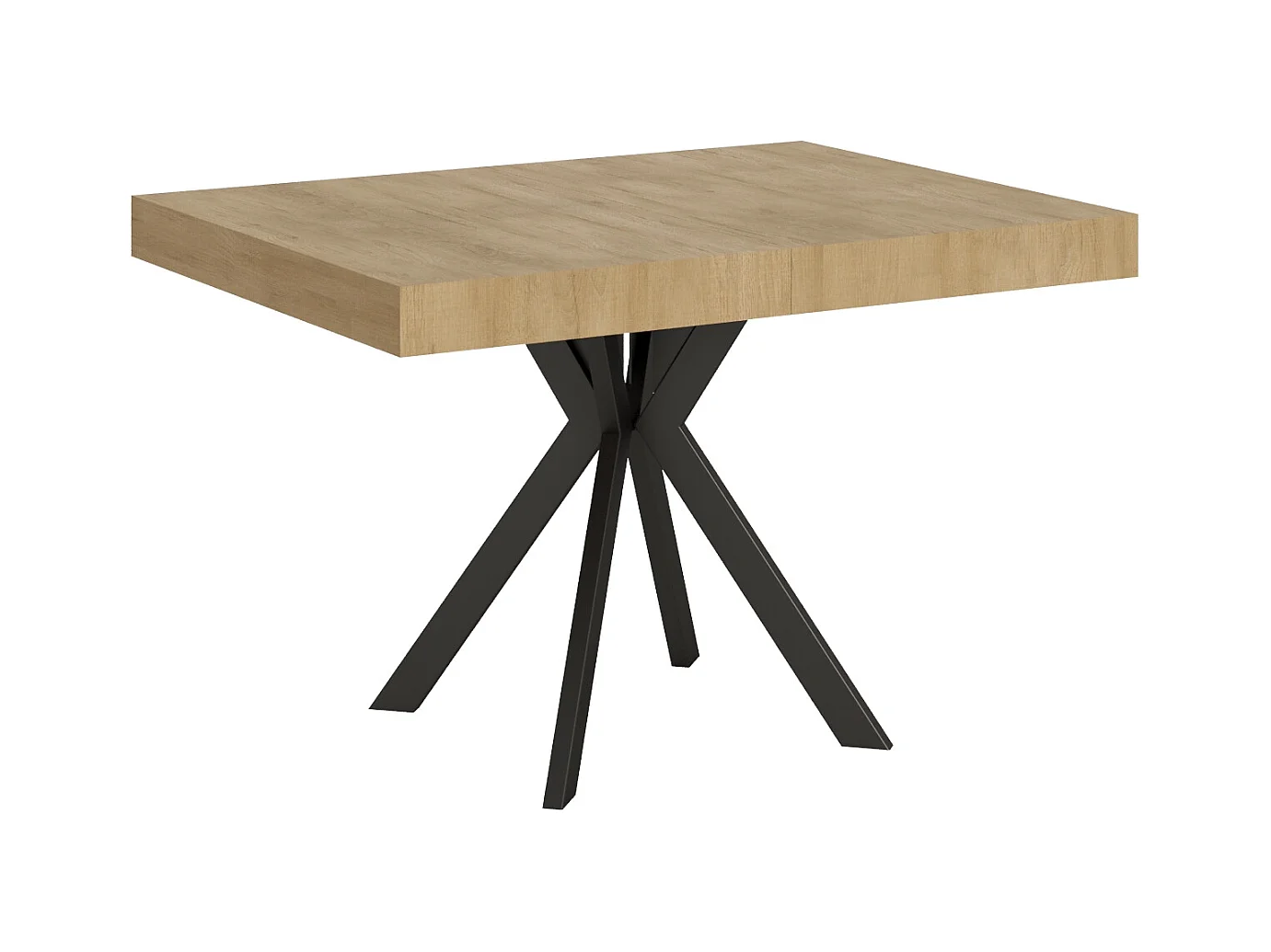 Uitschuifbare tafel 90x120/224 cm Dolcezza natuur eiken frame antraciet