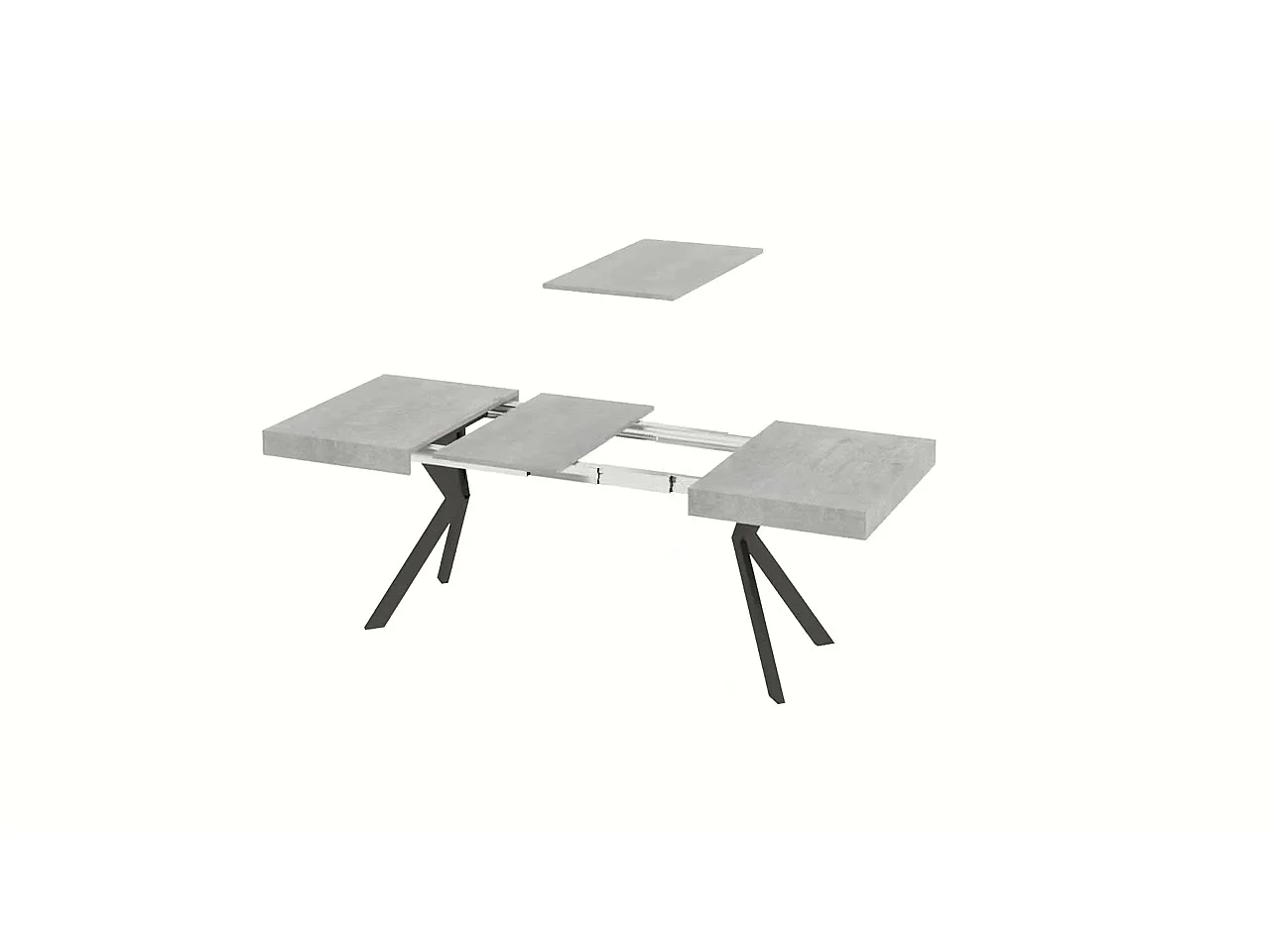 Utdragbart bord 120/224x90 cm Dolcezza ek natur antracitfärgade ben