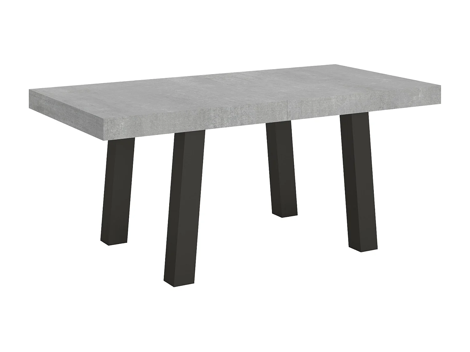 Table extensible 90x200/460 cm Bridge Gris Béton cadre Anthracite
