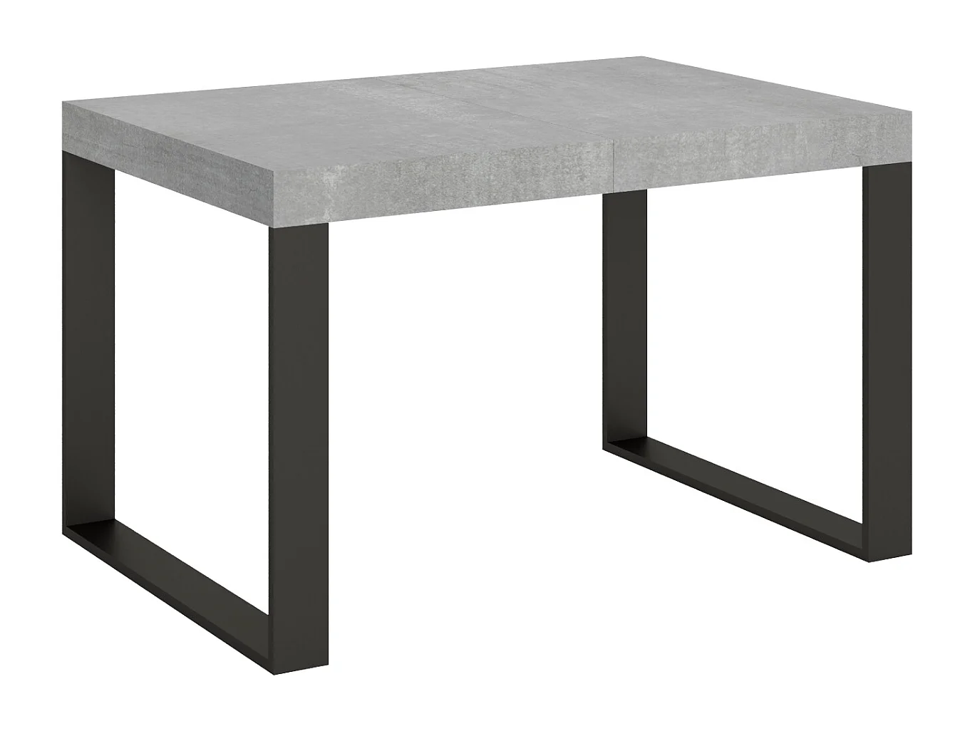 Table extensible 140/400x90 cm Tecno gris béton pieds anthracite