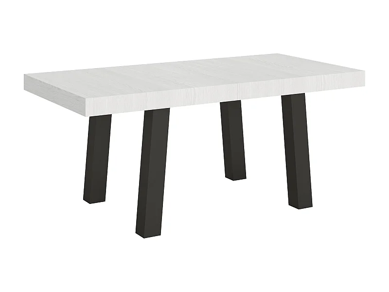 Table extensible 90x200/304 cm Bridge Frêne Blanc cadre Anthracite