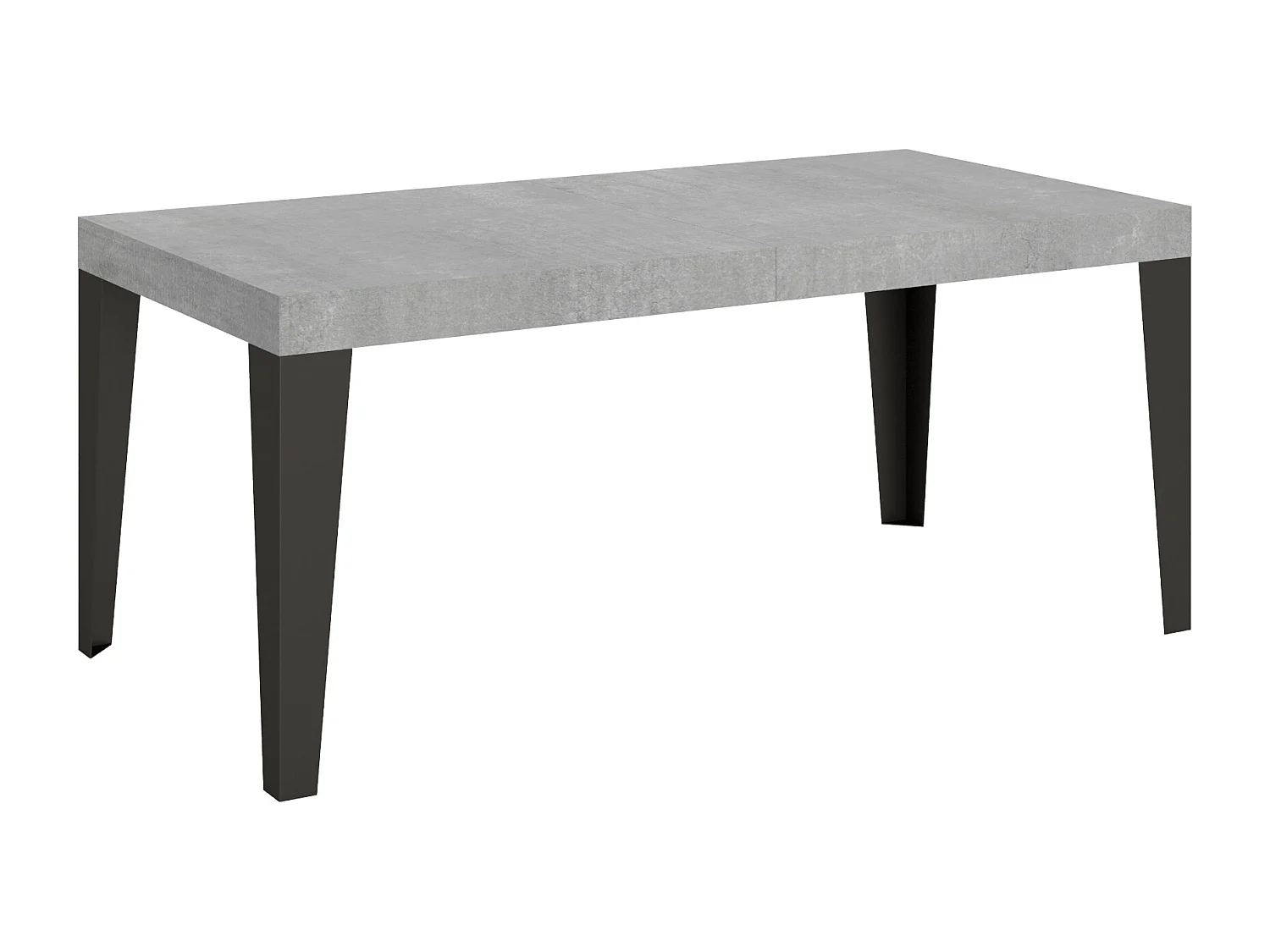 Udtræksbord 200/304x90 cm Flammebeton med antracitgrå ben