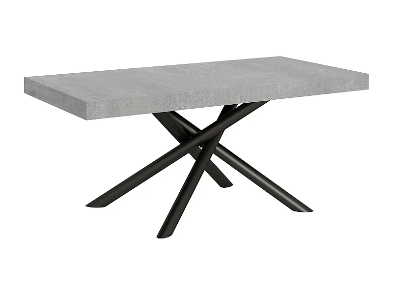 Uitschuifbare tafel 90x200/304 cm Famas cement frame antraciet