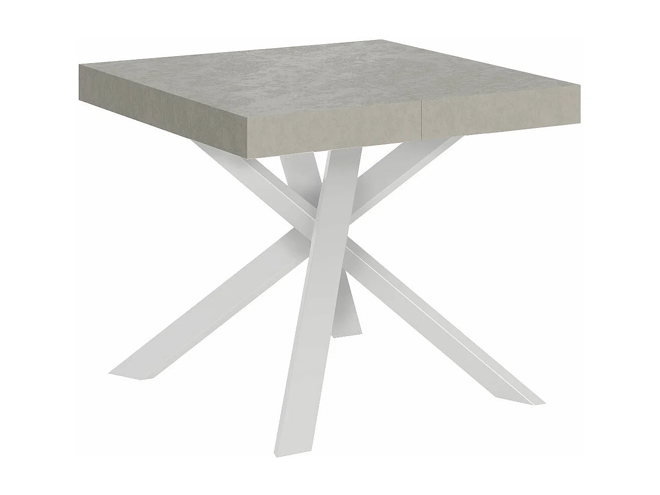 Uitschuifbare tafel 90/194x90 cm Clerk kasjmier witte poten