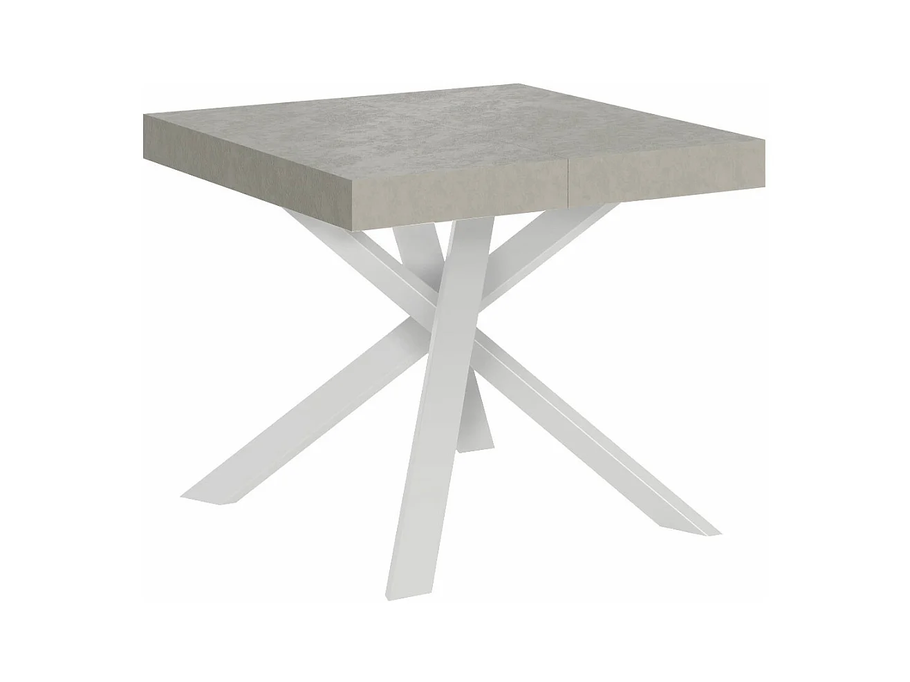 Table extensible 90x90/194 cm Clerk cachemire pieds Blancs