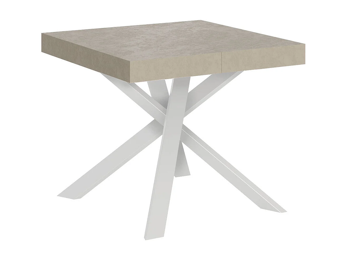 Ausziehtisch 90/194x90 cm Clerk Kaschmir Tischbeine Weiß